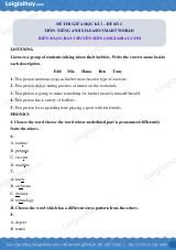 Đề thi giữa kì 1 Tiếng Anh 8 iLearn Smart World - Đề số 2